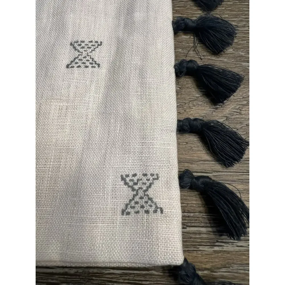 NWT Lindye Galloway Set‎ Of 2 Pillow Covers Beige Blue Cotton Made in India
